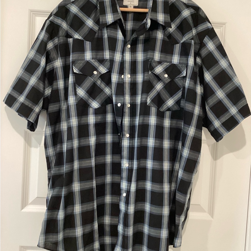 Ely Cattleman Black and White Checkered Shirt